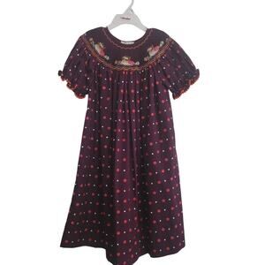 5T New Rosalina Smocked owl long dress
